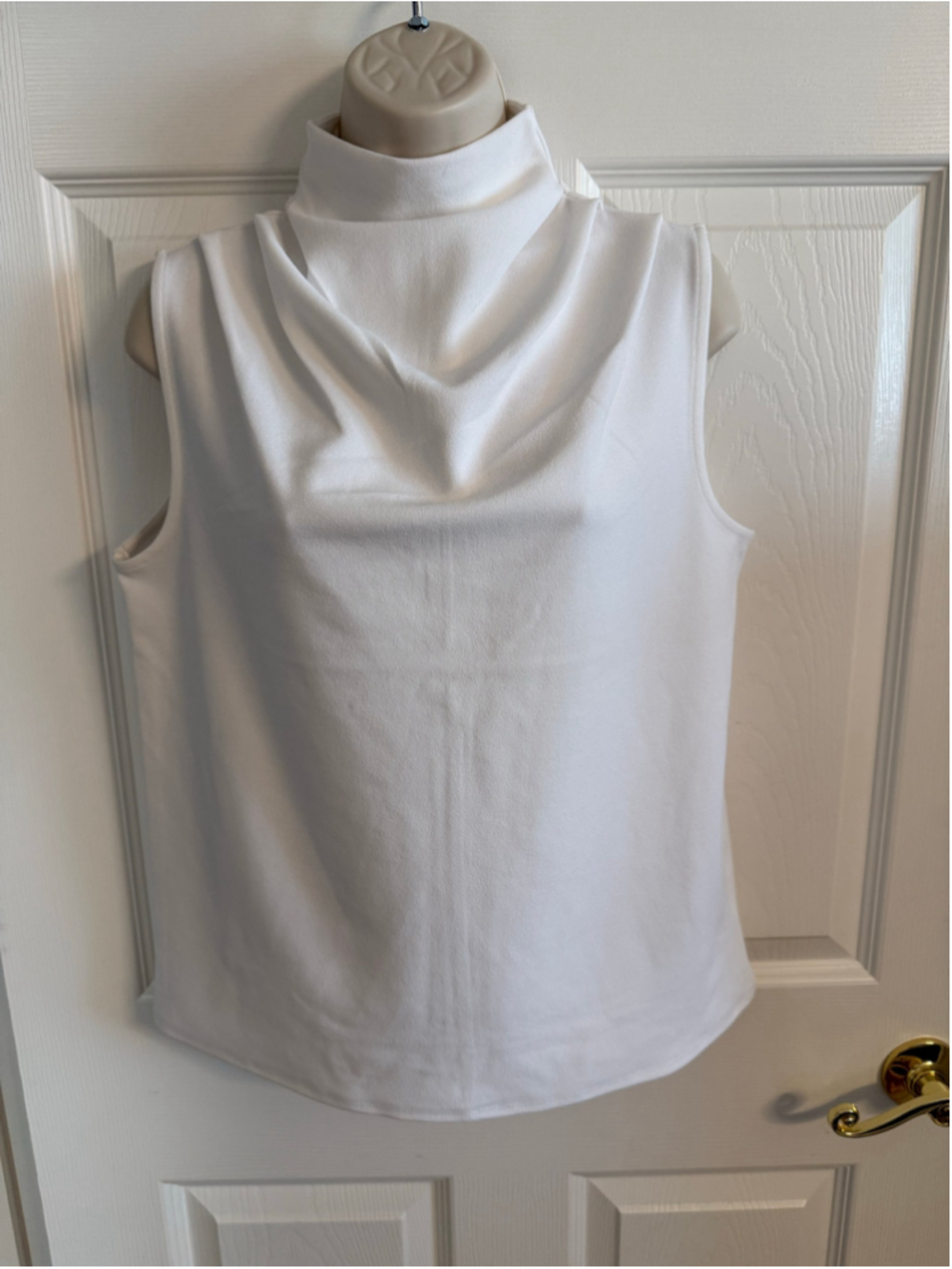 NWT Express White Skimming Draped Mock Neck Tank Top Small